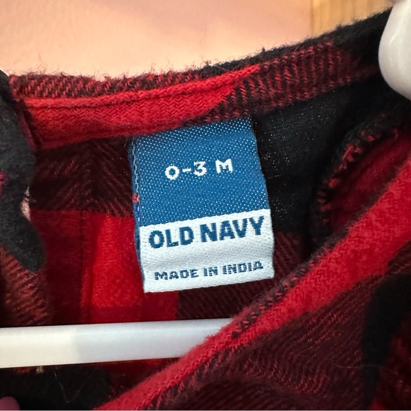 Old Navy | Long-Sleeve Ruffle-Trim Plaid One-Piece Bodysuit - Picture 4 of 4